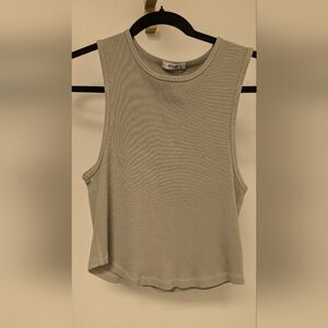 Agolde Nova Ribbed Tank Top - Moss Green